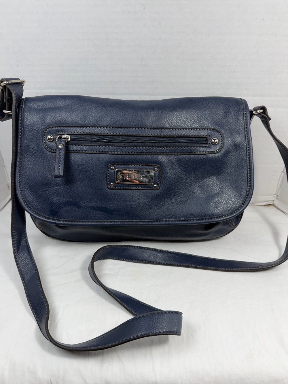 Relic Classic Navy Crossbody Bag with Front Zip Pocket